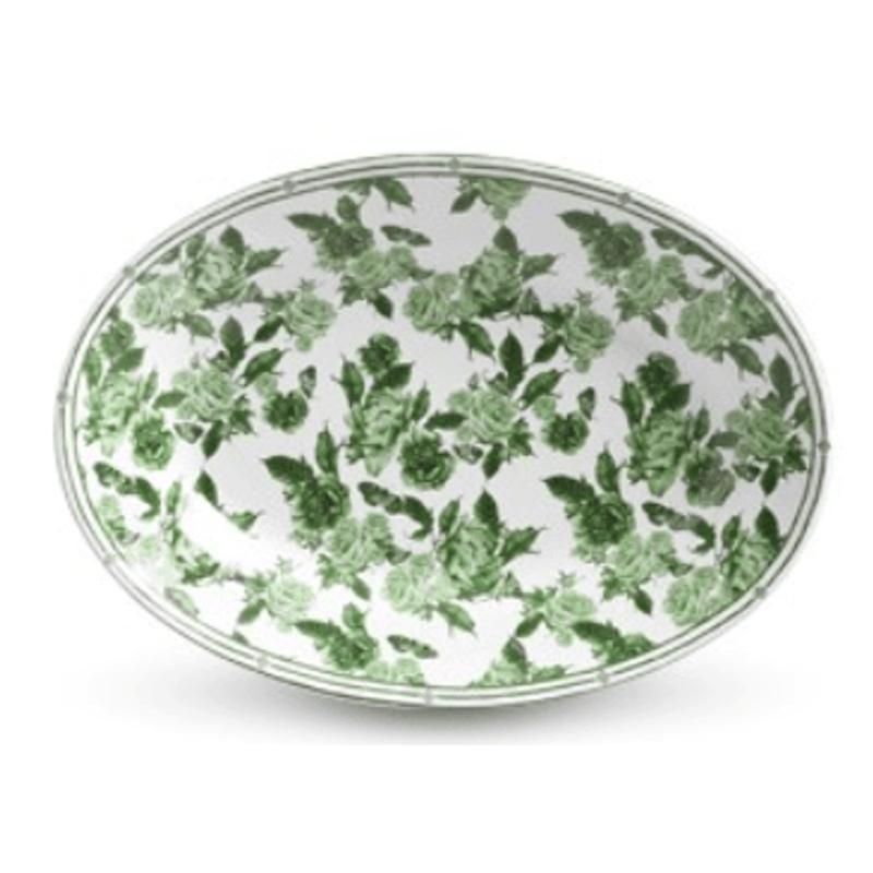 Travessa De Ceramica 24cm Arara Floral Verde - Scalla