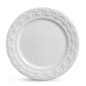 Prato De Cerâmica Sobremesa Princess Branco - Scalla