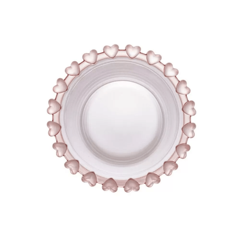 Porta Colher De Cristal Chumbo Coracao Rosa - Lyor