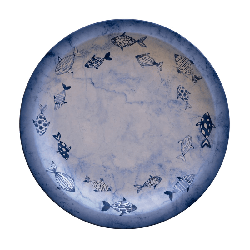 Prato Raso Tramontina Peixes Porcelana Decorada 28cm